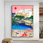 Turistilinnaplakat Seinakunst L&otilde;uendimaal T&uuml;rkiye Hispaania Amalfi rannik Maastik &Otilde;limaal Elutuba Pere Seinamaal 21X30cm No Frame