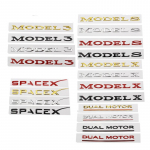 3D t&auml;htedega metallist logo nimesilt DUAL MOOTORI/PLAID/RUUM Tesla Model 3 XYS tagaluugi tagumise pagasiruumi embleemi kleebised 2022 model 3 must