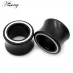 Alisouy 2tk Puidust Inlay valge joon Sinine kivi k&otilde;rvatropp Tunnel K&otilde;rvar&otilde;ngas Kaadrid venituslaiendi pikendaja augustamine keha ehted 8mm