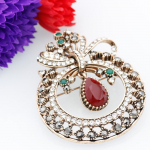 Uus Vintage vaigulill &Uuml;mmargune pross Naiste ehted Vaigust antiikne kullav&auml;rvi m&auml;rk j&otilde;ulukink punane