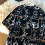 Suvine uus Loose Little Dinosaur Print T-s&auml;rk T&auml;iuslik topp XXL valge