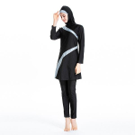 Naiste suure elastsusega ujumistrikoo moslemite rannaujumisriided Burkini t&auml;iskattega islami rannariided L