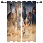 Animal Horse mustad ja valged kardinad elutoa aknakardinad magamistoa jaoks Kaasaegsed siseruumide sisekujunduse kardinad 135W x 60H(cm)