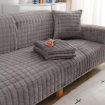 Sametine diivanikate Universaalne ruuduline pl&uuml;&uuml;s, libisemiskindel paksendatud elutoa diivani kate Soe flanellist diivanipadi k&auml;etugi seljar&auml;tik 110x180cm 1pcs