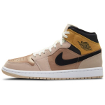 Air Jordan 1 Mid SE Particle Beige Naiste Tossud Pruun Metallik-Punane-Pronks &Uuml;likooli-Kuld DD2224-200 36.5