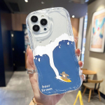 Cream Wave kaarjas silikoonist l&auml;ikiv pehme &uuml;mbris armas surfikaru prinditud korpusega mobiiltelefoni tagakaas iPhone'i Samsung Xiaomi jaoks iPhone 6