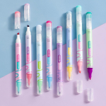 8 tk v&auml;rviline esilet&otilde;stmispliiatsi komplekt Kahepoolne fluorestseeruv Magic Art Marker Liner Joonistus Kontorikool