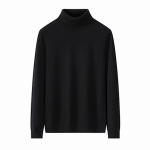 Kaelusega kampsun meeste &otilde;huke must s&uuml;gis-talvine uus paksendatud kootud Korea versioon meeste aluspesu aluskiht M must