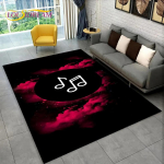 3D-muusika noot klaverikunsti ala suur vaip, vaipvaip elutoa diivani uksemati sisekujunduseks, lapse libisemiskindel p&otilde;randamatt 120cm x 160cm
