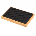 Bambusest ehtealuse aluse pesad s&otilde;rmuse k&auml;ev&otilde;ru hoidja vitriinaluse jaoks must