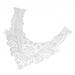 Vintage Lace Embroidered Applique Neckline Wedding sew patch White