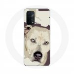 Kohver Oppo A74 5G Pitbull Dog White jaoks