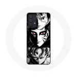 &Uuml;mbris Samsung Galaxy A32 4G Goku Naruto Luffy &uuml;heosalise Dragon Ball Z mustvalge taustaga anime manga jaoks
