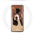 &Uuml;mbris Samsung Galaxy S9 Basset Hound Dog Face jaoks