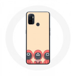 Oppo A53 Case Squid Game Masks Square kolmnurk ja ringikujuline ventilaatorikunst
