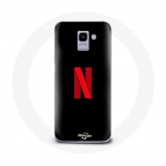 &Uuml;mbris Samsung Galaxy A6 2018 Punase logoga mustal taustal