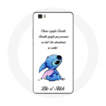 &Uuml;mbris Huawei P8 Lite Lilo ja Stitch Ohana Quote White jaoks