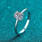 Dove Muna Ovaalne Moissaniit 925 Sterling H&otilde;be 1.0CT Teemant S&otilde;rmus Moodne Peen Naiste J&otilde;ulukingitused Ehted 5