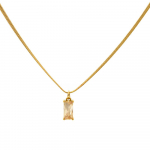 V&auml;rviline ruudukujuline tsirkoonist ripats kaelakee roostevabast terasest rangluu kett naiste peen kaelakee valge