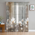 &Otilde;limaal Abstraktne tekstuur Roosa Magamistoa l&auml;bipaistev l&auml;bipaistev kardinad P&uuml;hadekaunistused Aken Voile t&uuml;llkardin 135W x 114H(cm)