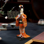 Etnilised Jaapani nukud miniatuursed kujukesed 9-tollised k&auml;sit&ouml;&ouml;na valminud iidsed iidsed kabuki daami kujukesed Style C