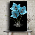 DIY teemantmaalimise lilled kasvavad vees ristpistes komplekt Mosaiikkunst Teemantmaal T&auml;isringi/ruudukujuline teemant Kodukaunistus Round 30x60cm