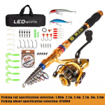 Uus 1,8&ndash;3,6 m Feeder Sea Pole Combo Carbon Teleskoop Spinning &Otilde;ngeritva rullide komplekt L&uuml;hike Reisivarras Combo Baitcasting Rida t&auml;iskomplekt 1.8M
