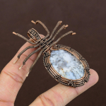 Natural Dendrite Opal Stone Handmade Copper Wire Wrap Spider Pendant 2.56 k4j73