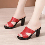 Suvised kontsadega sussid Naiste kingad Naiste sandaalid Peep Toe Outside Naiste kummist sussid Naiste platvormiga sandaalid 37