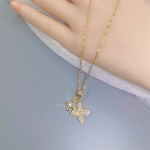 Roostevabast terasest ristiku kaelakee, naiste loominguline teemant-inkrusteeritud tsirkoonist ristkett