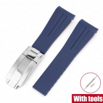 Kummist kellarihm sobib mudelile Omega x Swatch Moonswatch 20mm roostevabast terasest kokkupandav pandlaga meeste naiste kumer asendusrihm Rolexi jaoks 20mm