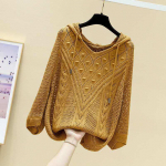 Naiste &otilde;&otilde;nsa kootud sviiter, &otilde;huke avar pluus, keskmise varrukaga, kevad- ja s&uuml;gise t&uuml;drukute topp S sinine