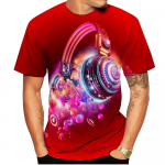 Meeste 3D-muusika prindiga T-s&auml;rk Suvine Tee Lovers Riietus Kaelusega L&uuml;hikeste varrukatega Avarad topsid Hingavad paaris&auml;rgid S