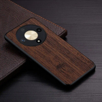 &Uuml;mbris Honor Magic 6 Lite Pro funda bambusest puidumustriga Nahkkate Luksuslik coque huawei Honor Magic 6 Lite &uuml;mbris, capa Magic 6 Lite