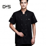 Unisex peakoka s&auml;rk K&ouml;&ouml;k Kaherealine l&uuml;hikeste varrukatega aluskrae Pehme rinnatasku hingav m&auml;&auml;rdumiskindel lahtine k&ouml;&ouml;k pagari&auml;ri restoran 2XL valge