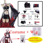 Acheron Cosplay M&auml;ng Honkai Star Rail Acheron Punane Kost&uuml;&uuml;m Kleit Parukas Kingad T&auml;ielik Komplekt Naised Rollim&auml;ng Karnevali Peoriietus S-(Costume+Wig)