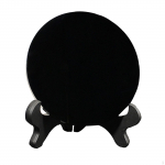 Must obsidiaani ketasringi lame alus, &uuml;mmargune plaaditasku, peegli dekoratsioon 8cm