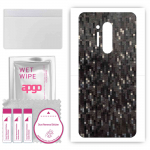 apgo Protective Skin Sticker for the back compatible with OnePlus 8 Pro, Wrap Film, Foil, Vinyl - Pattern Carbon Black Pixel