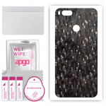 apgo Protective Skin Sticker for the back compatible with Xiaomi Mi A1 (Mi 5X), Wrap Film, Foil, Vinyl - Pattern Carbon Black Pixel