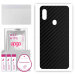 apgo Protective Skin Sticker for the back compatible with Umidigi F1, Wrap Film, Foil, Vinyl - Pattern Carbon Black