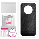 apgo Protective Skin Sticker for the back compatible with Doogee X97 Pro, Wrap Film, Foil, Vinyl - Pattern Black Leather