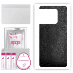 apgo Protective Skin Sticker for the back compatible with OnePlus Ace Pro, Wrap Film, Foil, Vinyl - Pattern Black Leather