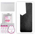 apgo Protective Skin Sticker for the back compatible with Tecno Pova Neo 2, Wrap Film, Foil, Vinyl - Pattern Black Leather