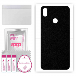 apgo Protective Skin Sticker for the back compatible with HTC Wildfire E1 plus, Wrap Film, Foil, Vinyl - Pattern Matte Black