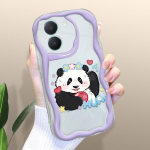 Armas koomiksimustriga kreemjas tekstuuriga korpus, lainelise servaga pehme silikoonkaanega telefoni&uuml;mbris Vivo jaoks Vivo S1 valge