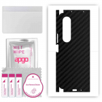 apgo kaitsev nahakleebis tagak&uuml;ljele ja k&uuml;lgedele, mis &uuml;hildub Samsung Galaxy Z Fold4-ga, t&auml;iskile, foolium, vin&uuml;&uuml;l &ndash; mustriga s&uuml;simusta