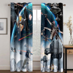 3D Joonisfilm Kosmos Planeet Kosmoselaev Universum Laste &Otilde;hukesed Aknakardinad Poisi Elutoa Magamistoa Dekoratsioon 2 Paneeli 150W166H(CM)59x65in&Hook