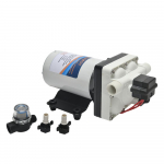 24 V veesurve membraanpump 4-kambriline iset&auml;ituv pump 3,3 GPM vee&uuml;lekandepump 55 PSI koos 24V