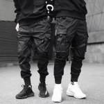Joggers Cargo p&uuml;ksid meestele Casual Hip Hop Hit Color Tasku Meeste P&uuml;ksid Dressip&uuml;ksid T&auml;navar&otilde;ivad Paelad Techwear P&uuml;ksid L