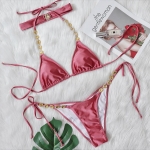 Seksikas Halter Diamond Rhinestone'i bikiinid Naiste ujumisriided Naiste ujumistrikoo Kaheosaline bikiinikomplekt Supelkost&uuml;&uuml;m Suvine ujumisriided S bordoo